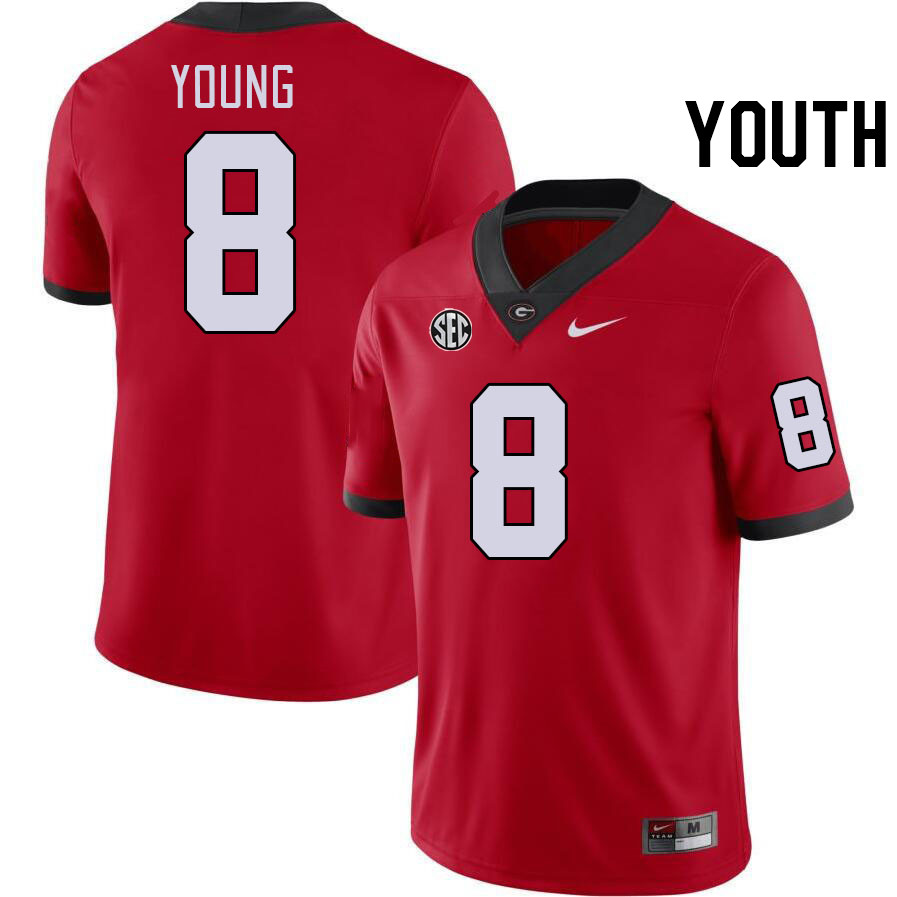 Youth #8 Colbie Young Georgia Bulldogs College Football Jerseys Stitched-Red